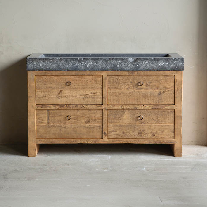 badkamermeubels balken oud hout wastafelmeubel hardsteen