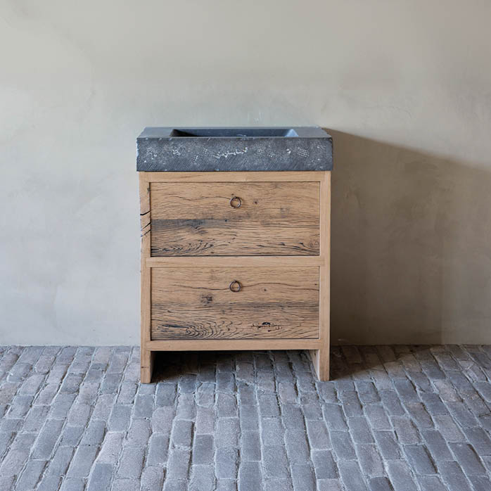 badkamermeubel geschaafd eiken meubel maatwerk wagonplanken hout