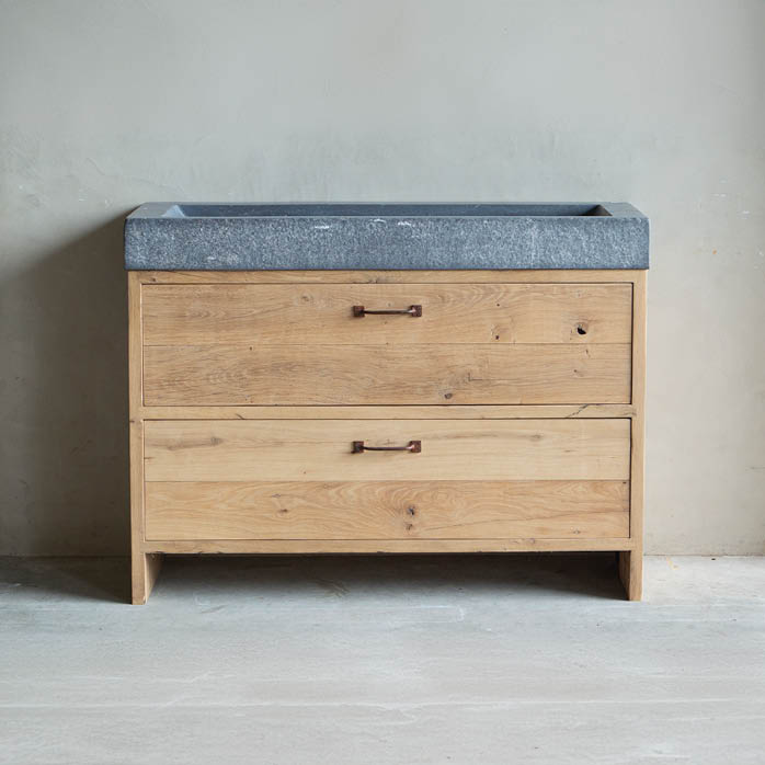 badkamermeubel geschaafd eiken meubel maatwerk wagonplanken hout