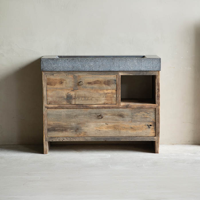 badkamermeubels grijs eiken wagondelen maatwerk badmeubel hout
