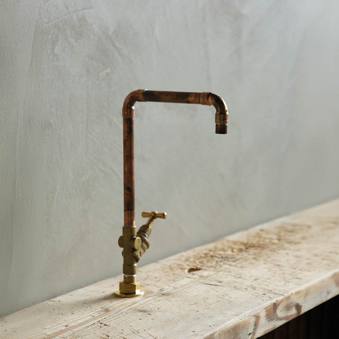 fonteinkraan koperen kraan badkamer keuken waterkraan