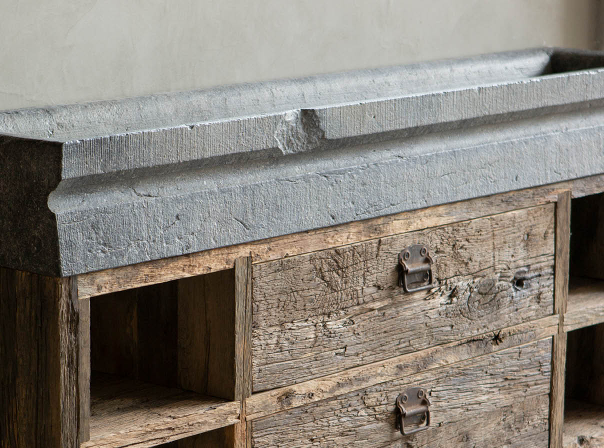 kasteelmeubel rustiek eiken badkamermeubels maatwerk hout vanijken kasteelmeubel wagondelen badkamermeubel oud eiken hardsteen janvanijken
