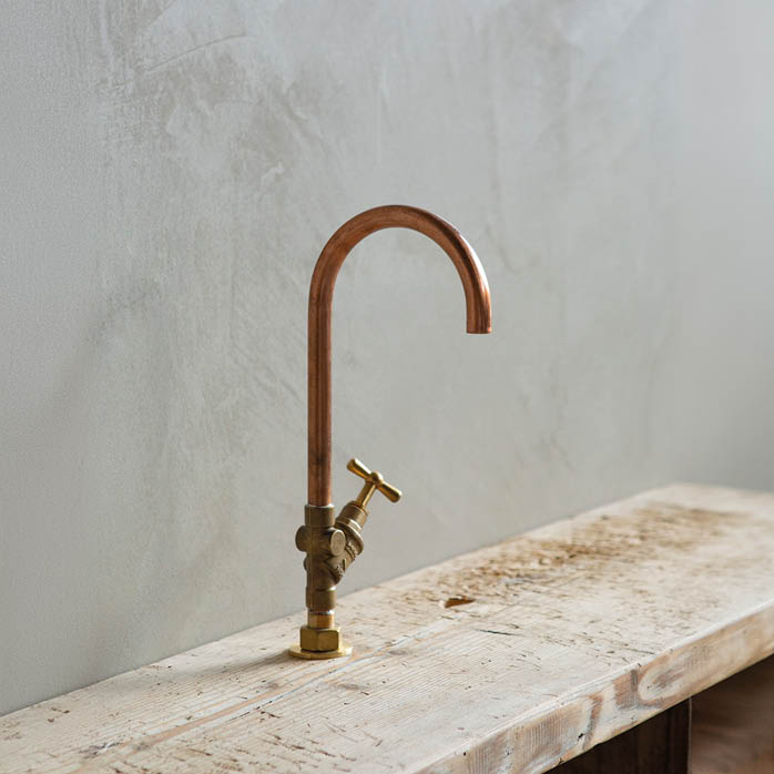 fonteinkraan koperen kraan badkamer keuken waterkraan