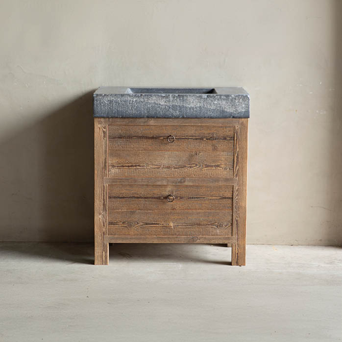 Badkamermeubels oregon pine ladekast bathroom belgisch hardsteen hout