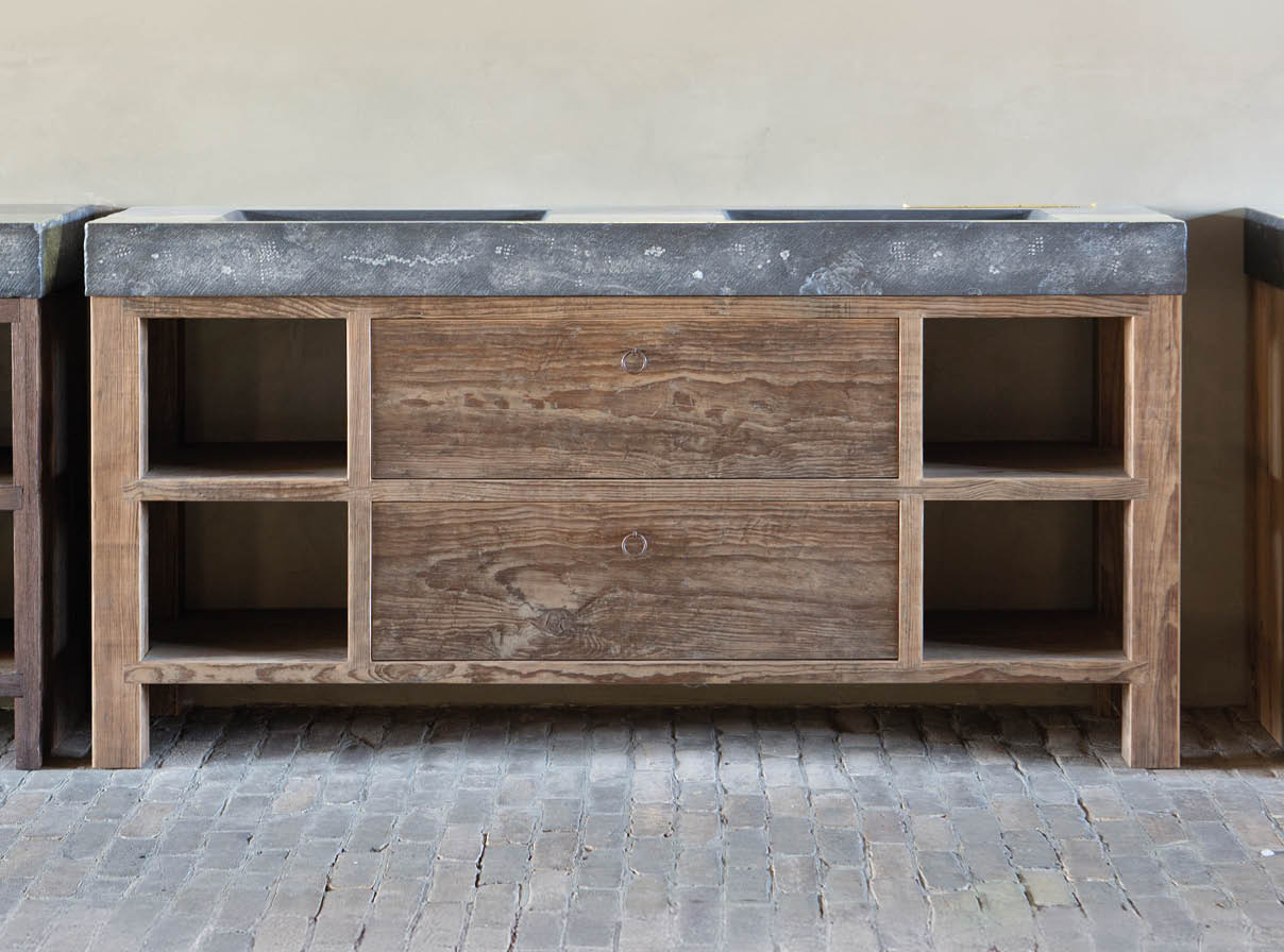 Grenen oud vloerhout rustiek showroom oude bouwmaterialen badkamermeubels Grenen oud vloerhout rustiek showroom oude bouwmaterialen badkamermeubels