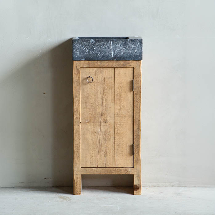Toiletmeubel balken circulair oud hout janvanijken