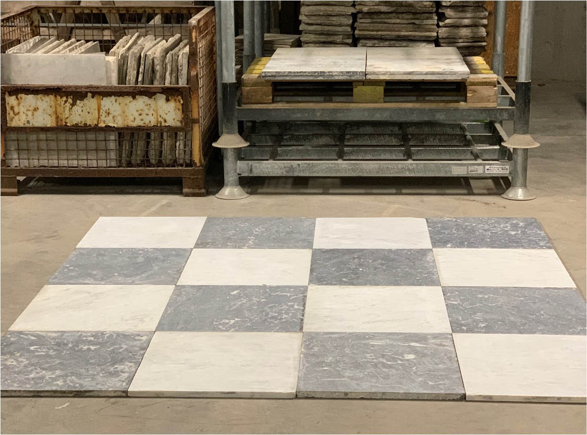geblokte-vloer-Carrara-marmer-St-Anna-marmer-40x40cm-001 Natuursteen tegels - Carrara marmer - St. Anna marmer geblokte vloer